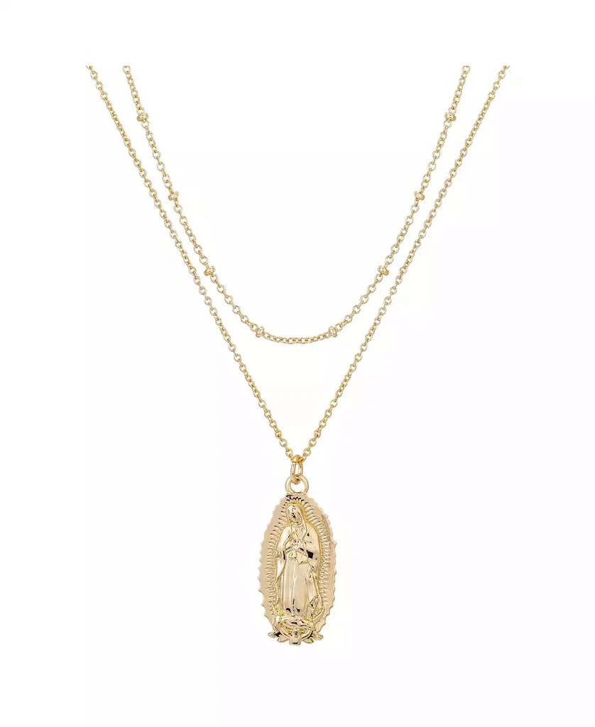 商品Unwritten|14K Gold Flash Plated Virgin Mary Layered Pendant Necklace,价格¥306,第1张图片