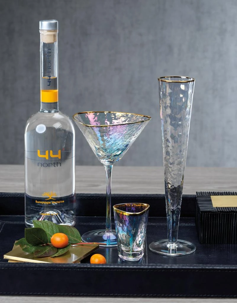 商品Zodax|Kampari Triangular Martini Glasses with Gold Rim, Set of 4,价格¥638,第3张图片详细描述