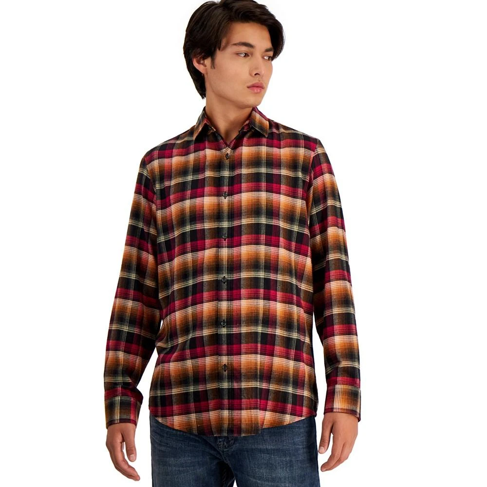 商品Alfani|Men's Long-Sleeve Iris Plaid Shirt, Created for Macy's,价格¥69,第1张图片