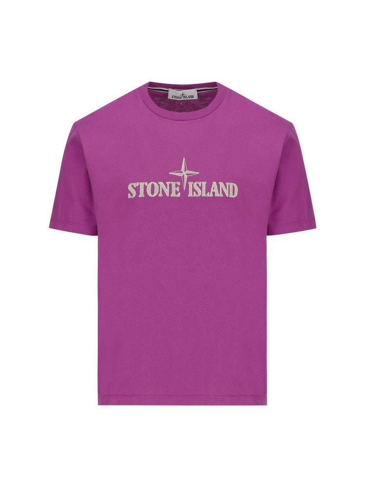 商品Stone Island|Stone Island Logo Printed Crewneck T-Shirt,价格¥1074,第1张图片