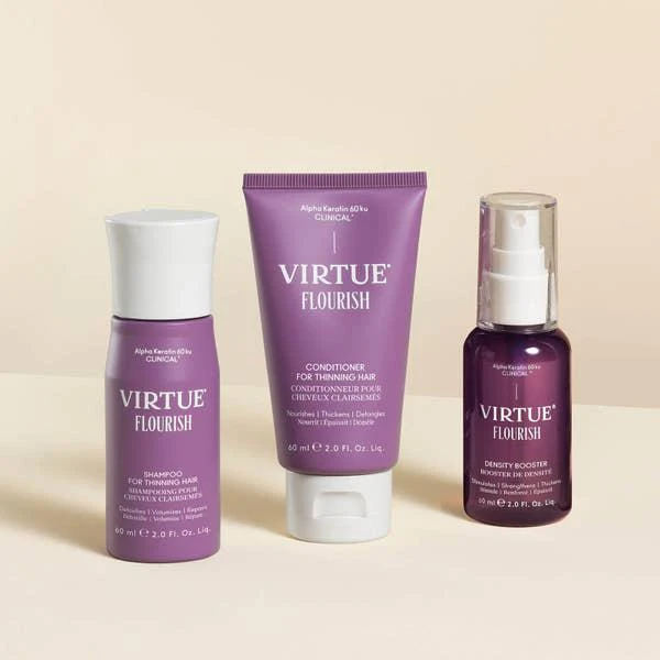 商品VIRTUE|VIRTUE Flourish Nightly Intensive Hair Rejuvenation Treatment Kit - Trial Size 3 piece,价格¥519,第2张图片详细描述