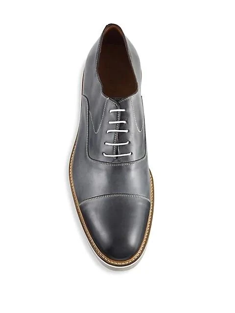 商品Saks Fifth Avenue|COLLECTION Burnished Cap Toe Leather Oxfords,价格¥1230,第4张图片详细描述