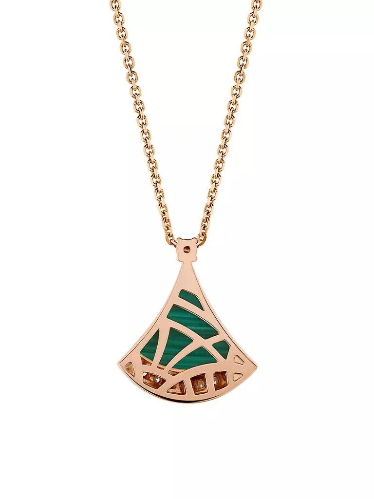 商品BVLGARI|Divas' Dream 18K Rose Gold, Malachite & 0.13 TCW Diamond Pendant Necklace,价格¥27985,第4张图片详细描述