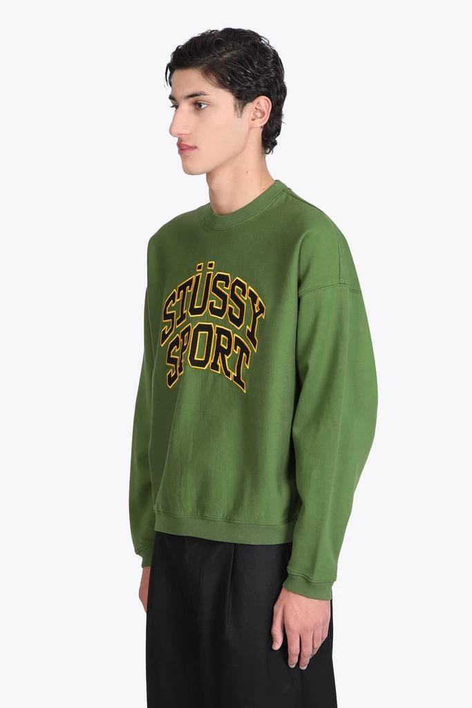 商品STUSSY|Stussy Relaxed Oversized Crew Green Cotton Crewneck Sweatshirt With Front Embroidery,价格¥1234,第3张图片详细描述