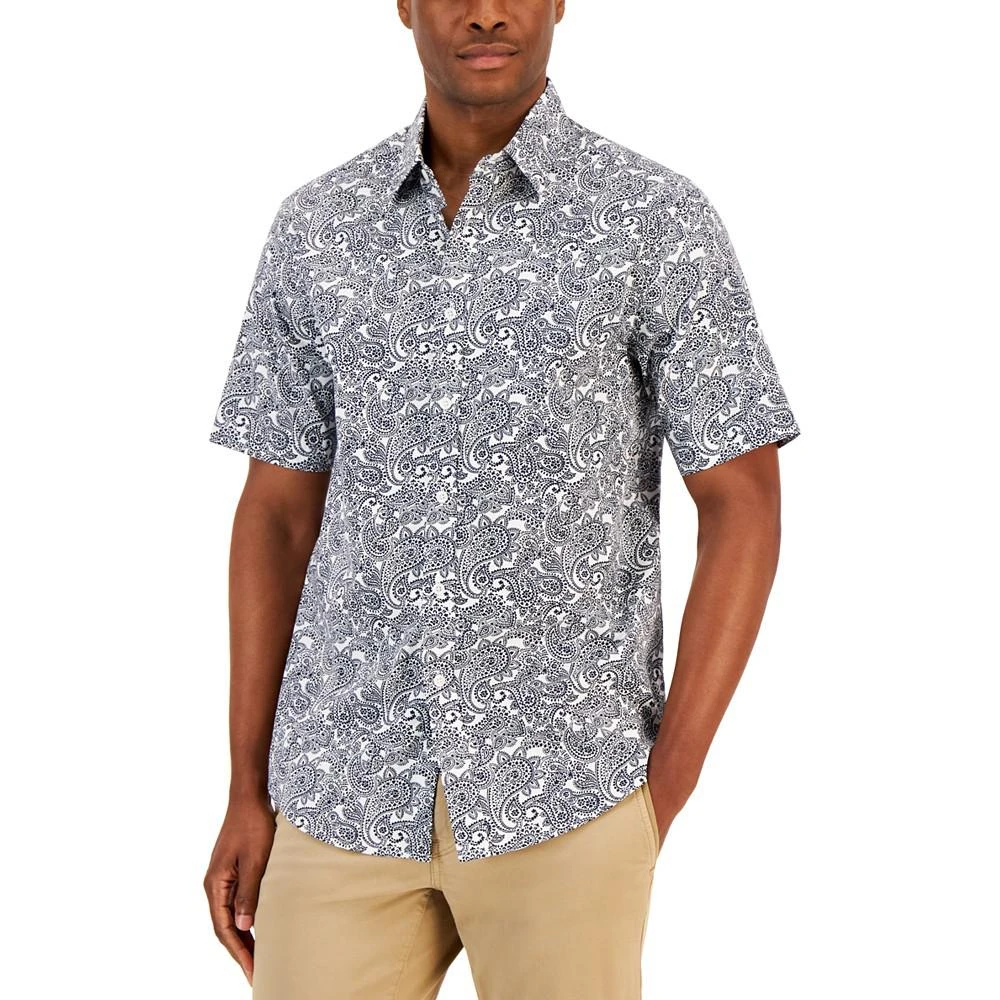 商品Club Room|Men's Dramatic Paisley Refined Woven Short-Sleeve Shirt, Created for Macy's,价格¥105,第1张图片