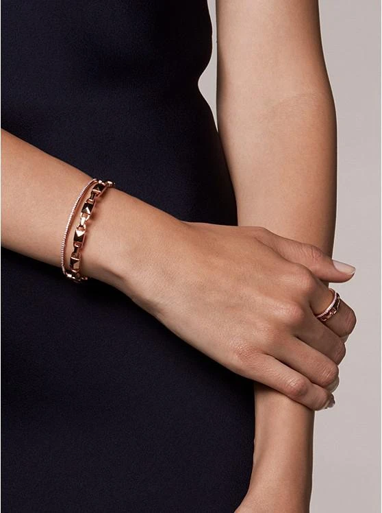 商品Michael Kors|Precious Metal-Plated Sterling Silver Mercer Link Pavé Halo Bangle,价格¥1870,第3张图片详细描述