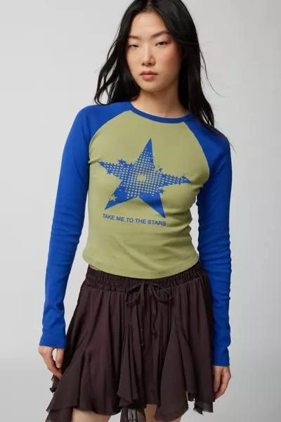 商品Urban Outfitters|Take Me To The Stars Long Sleeve Raglan Tee,价格¥227,第1张图片