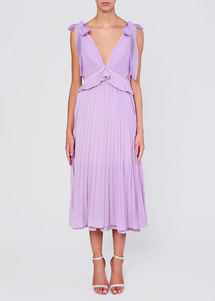 商品True Decadence|Lilac pleated midi dress with bow sleeves,价格¥862,第4张图片详细描述