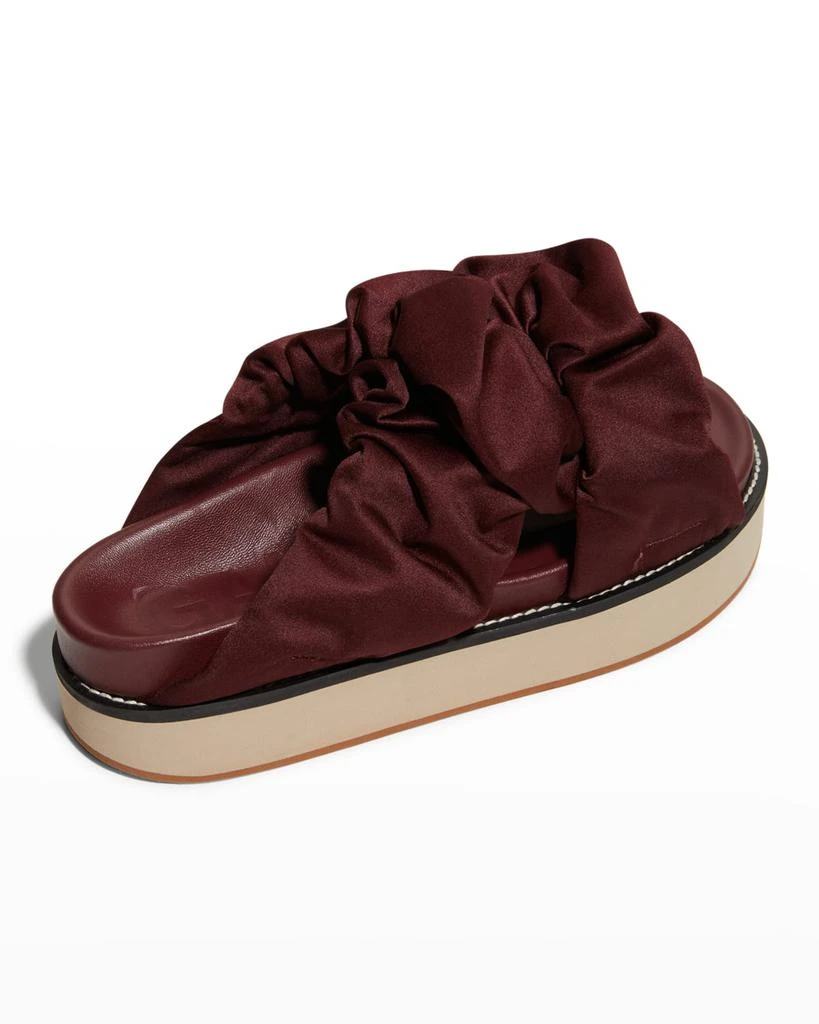 商品Ganni|Recycled Ruched Footbed Slide Sandals,价格¥787,第3张图片详细描述