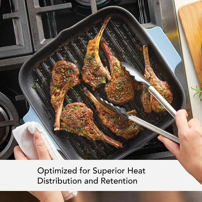 商品KitchenAid|Anolon 11" Square Cast Iron Grill Pan,价格¥893,第2张图片详细描述