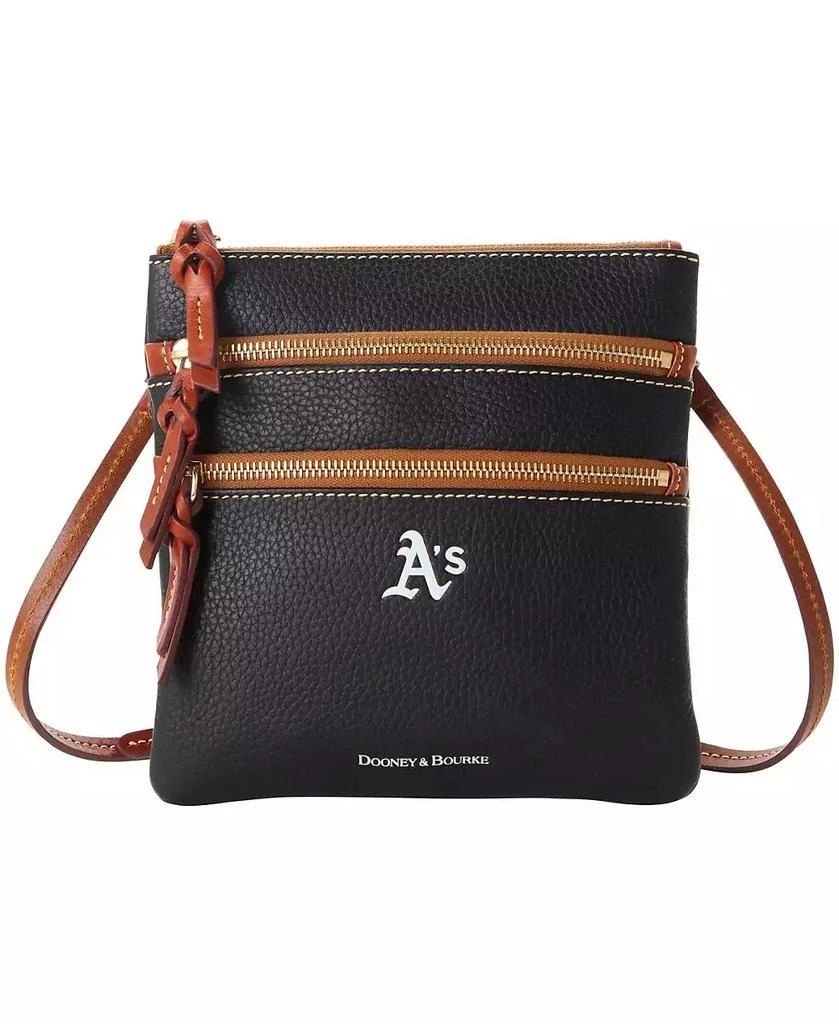 商品Dooney & Bourke|Women's Oakland Athletics Pebble Triple-Zip Core Crossbody Purse,价格¥948,第1张图片