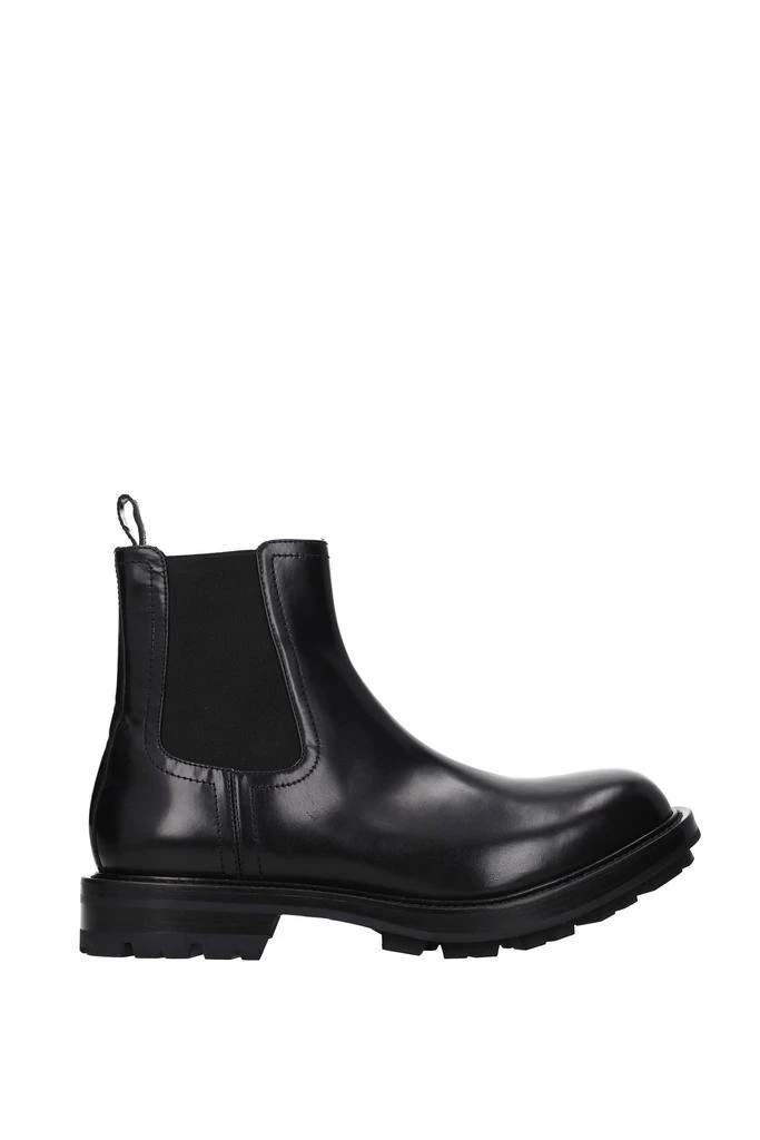 商品Alexander McQueen|Ankle Boot Leather Black,价格¥2392,第1张图片