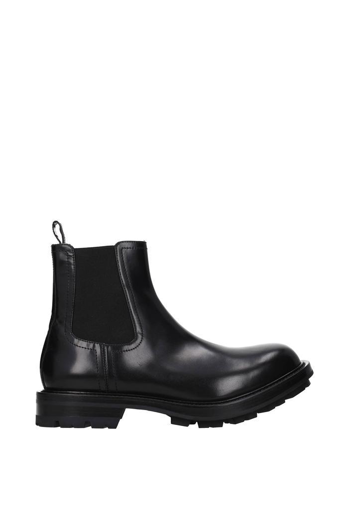 商品Alexander McQueen|Ankle Boot Leather Black,价格¥2320,第1张图片