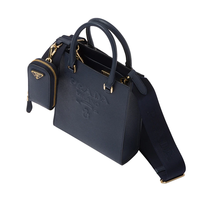 PRADA/普拉达 22新款 女士小号波罗的海蓝saffiano皮革珐琅徽标拆卸织物肩带单肩手提斜挎包1BA333_NZV_F0216_V_N2A 商品