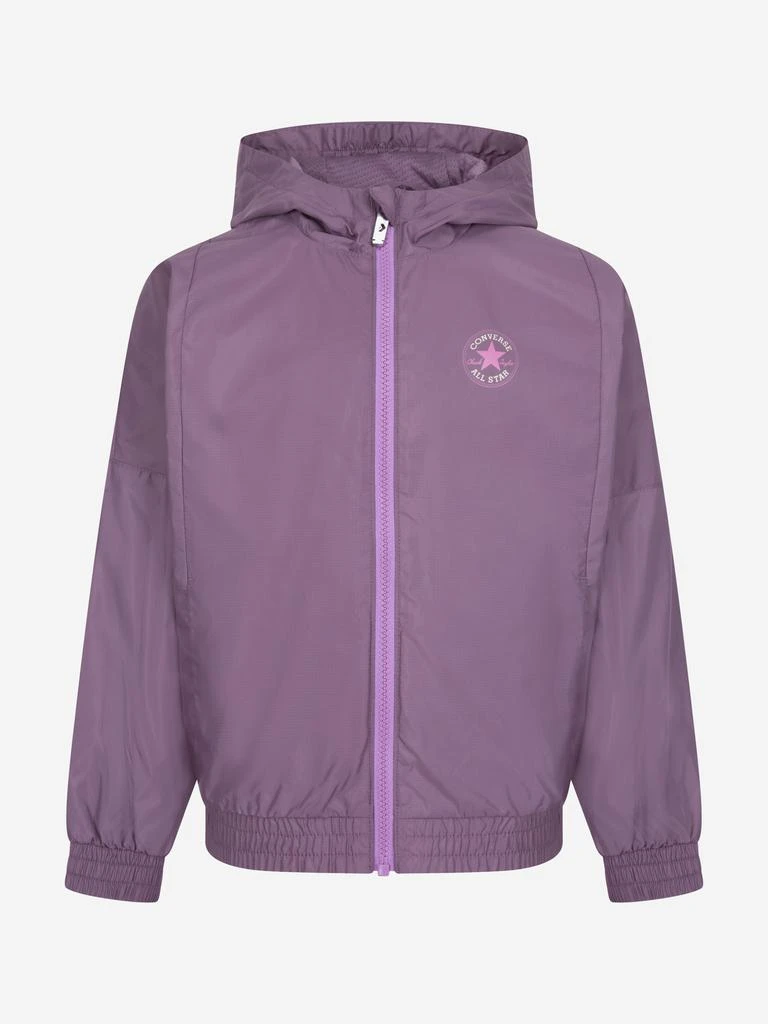 商品Converse|Converse Girls Hooded Zip Up Windbreaker in Purple,价格¥261,第1张图片