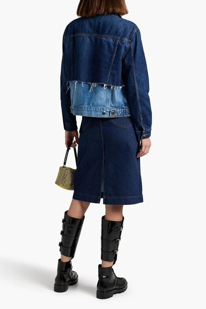 商品FRAME|Layered frayed denim jacket,价格¥938,第3张图片详细描述