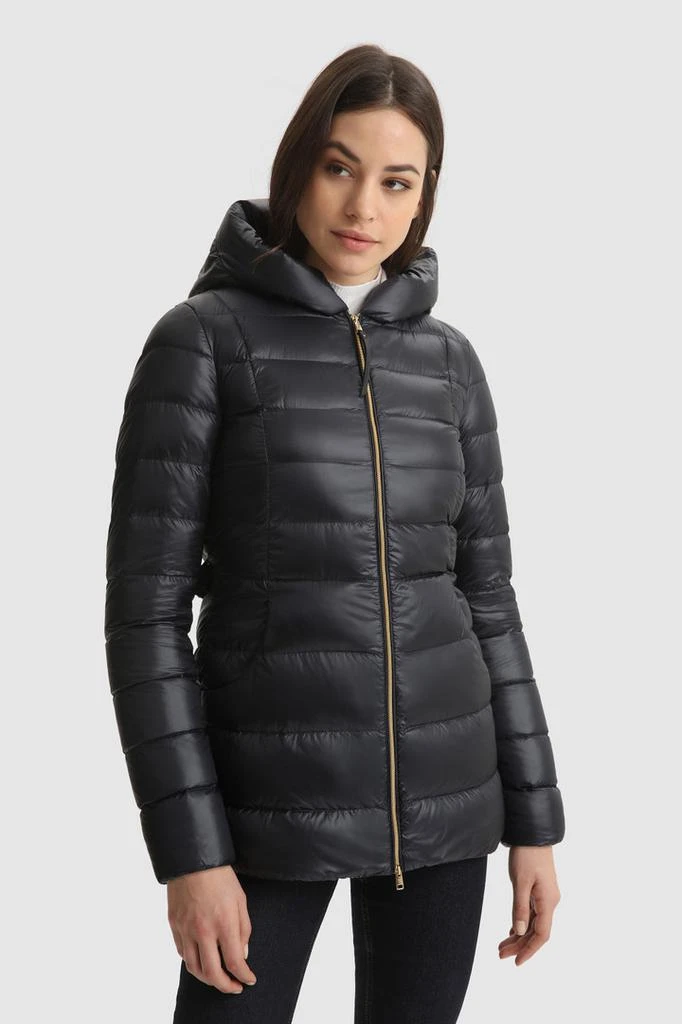 商品[国内直发] Woolrich|Abbie quilted Jacket in satin nylon with hood,价格¥1151,第1张图片