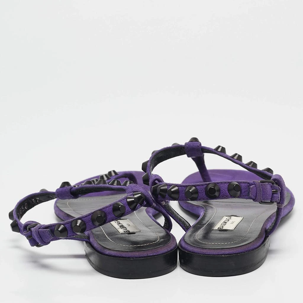 商品[二手商品] Balenciaga|Balenciaga Purple Suede Arena Flat Sandals Size 37,价格¥2140,第5张图片详细描述