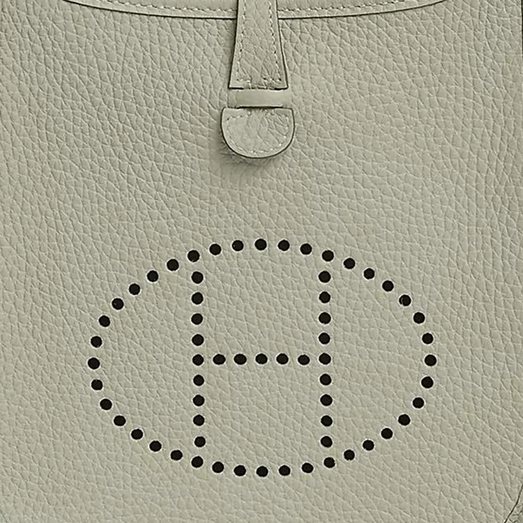 商品[国内直发] Hermes|爱马仕 Evelyne 16 金扣 Clemence牛皮 单肩斜挎包 迷你 女款 冰晶灰,价格¥26389,第9张图片详细描述