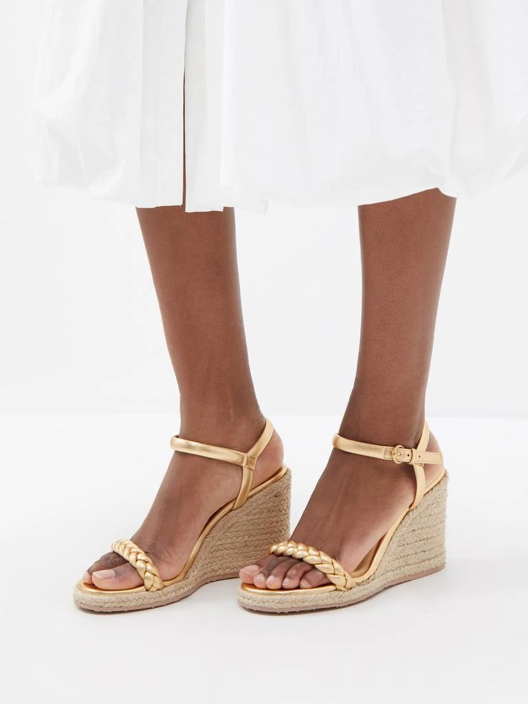 商品Gianvito Rossi|Cruz 85 braided-strap leather espadrille wedges,价格¥4957,第2张图片详细描述