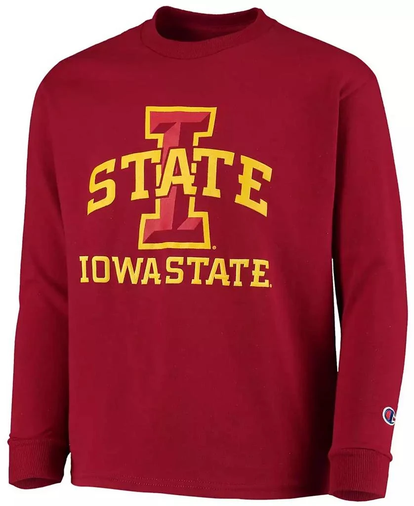 商品CHAMPION|Big Boys and Girls Cardinal Iowa State Cyclones Lockup Long Sleeve T-shirt,价格¥165,第2张图片详细描述