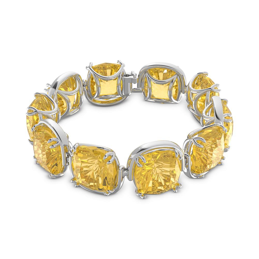 Silver-Tone Yellow Cushion-Cut Crystal Flex Bracelet商品第1张图片规格展示