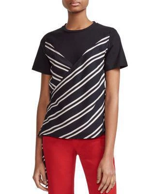 商品Maje|Tharia Stripe Overlay Tee,价格¥612,第1张图片