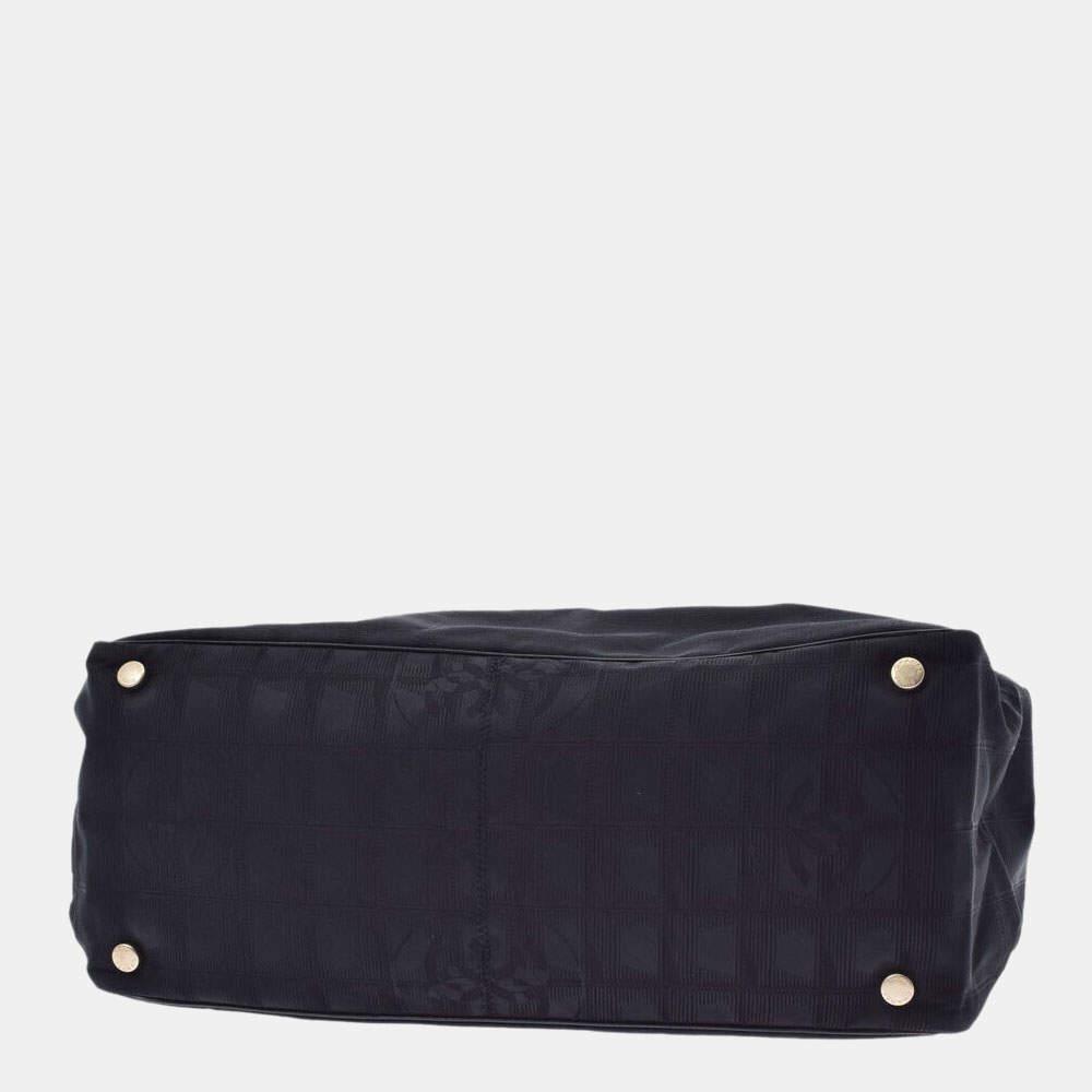商品[二手商品] Chanel|Chanel Black New Travel Line Tote MM Bag,价格¥6211,第5张图片详细描述