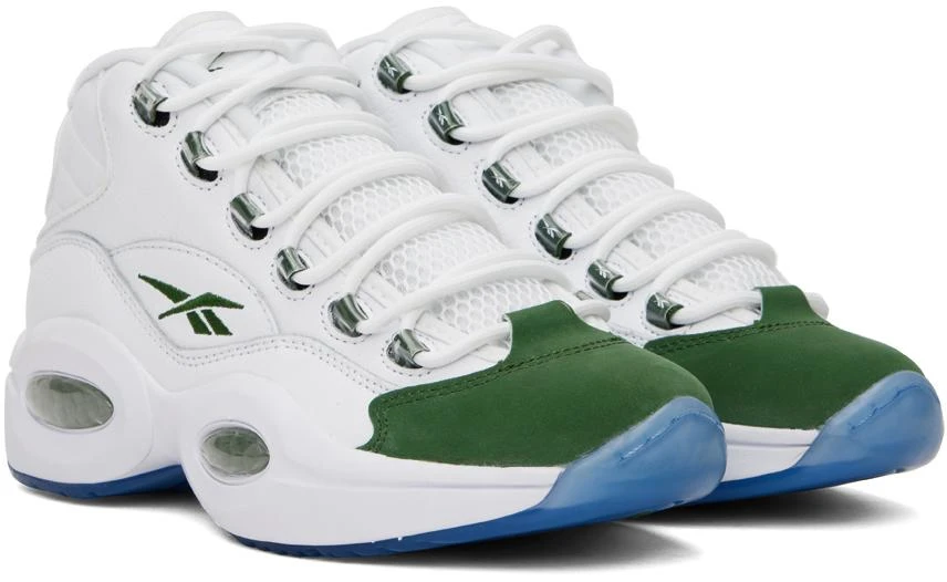 商品Reebok|White & Green Question Mid Sneakers,价格¥775,第4张图片详细描述
