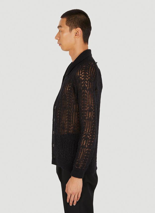 商品Yves Saint Laurent|Lace Knit Cardigan in Black,价格¥7975,第5张图片详细描述
