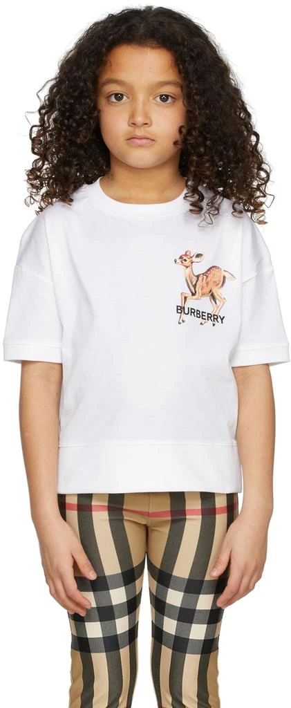 商品Burberry|白色 Deer Motif 儿童 T 恤,价格¥1661,第2张图片详细描述