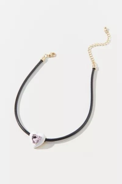 Blair Rhinestone Heart Corded Necklace 商品