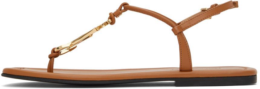 商品JW Anderson|Tan Logo Flat Sandals,价格¥2814,第5张图片详细描述