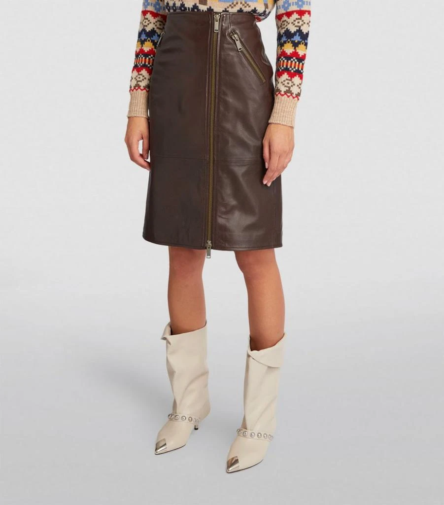 商品Weekend Max Mara|Leather Asymmetric Zip Skirt,价格¥3728,第3张图片详细描述