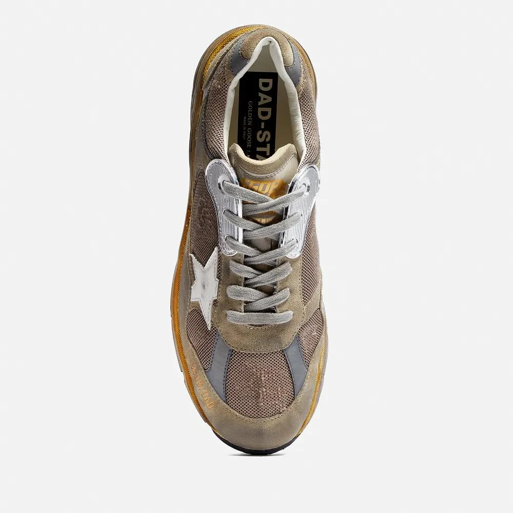 商品Golden Goose|Golden Goose Dad-Star Distressed Leather, Mesh and Suede Trainers,价格¥2987,第3张图片详细描述