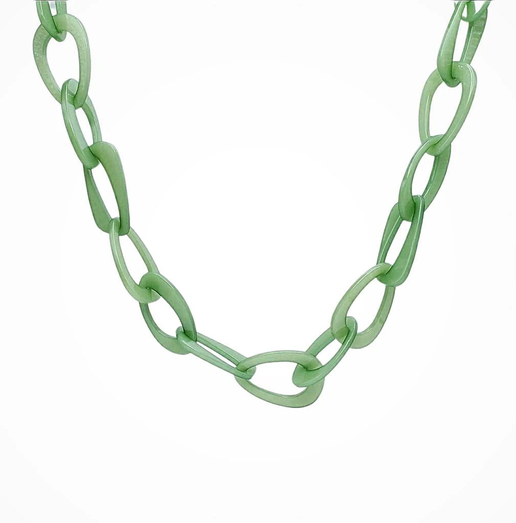 商品Kenneth Jay Lane|1 Row Jade Resin Link with "S" Hook Necklace,价格¥358,第1张图片