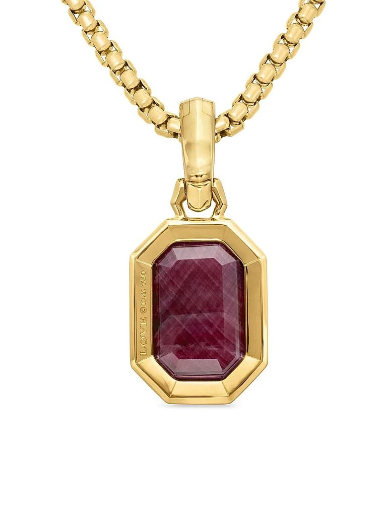 商品David Yurman|Emerald Cut Amulet in 18K Yellow Gold with Indian Ruby, 16MM,价格¥11462,第4张图片详细描述