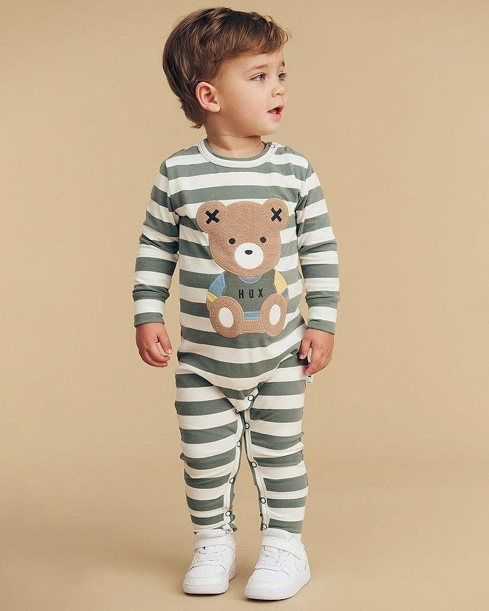 商品Huxbaby|Boys' Teddy Hux Cotton Blend Bear Appliqué Stripe Coverall - Baby,价格¥364,第2张图片详细描述