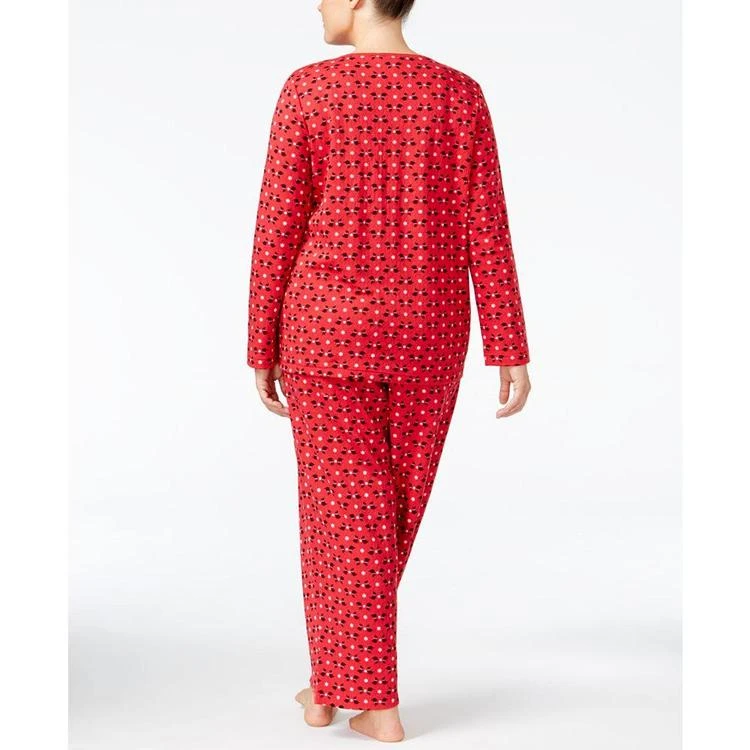 商品Charter Club|Plus Size Printed Knit Pajama Set, Created for Macy's,价格¥198,第2张图片详细描述