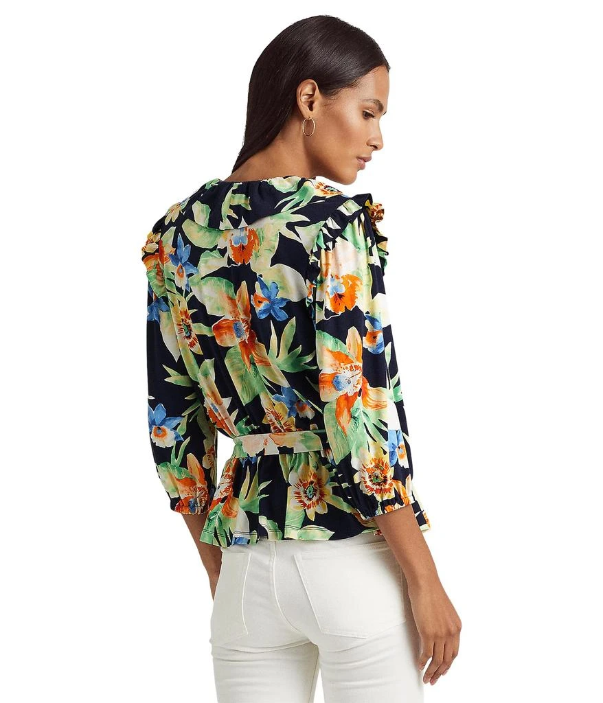 商品Ralph Lauren|Petite Floral Jersey Belted Peplum Top,价格¥861,第2张图片详细描述