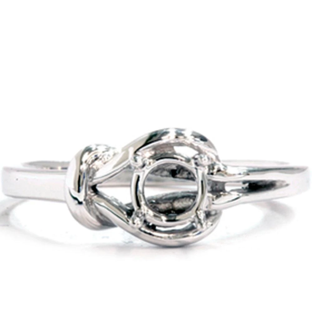 商品Pompeii3|14K White Gold Knot Solitaire Engagement Ring Setting,价格¥2579,第3张图片详细描述