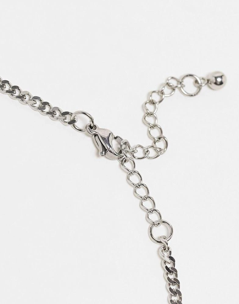 商品ASOS|ASOS DESIGN waterproof stainless steel neck chain with circle cross pendant in silver tone,价格¥127,第3张图片详细描述