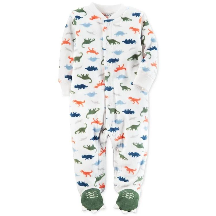 商品Carter's|Dinosaur-Print Fleece Footed Coverall, Baby Boys (0-24 months),价格¥43,第1张图片