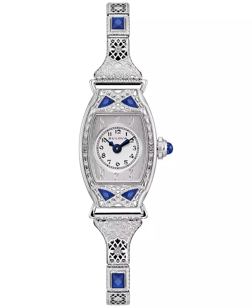 商品Bulova|150th Anniversary Women's Art Deco Miss America Stainless Steel Expansion Bracelet Watch 18mm,价格¥14482,第1张图片