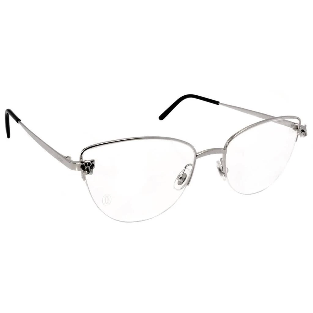 商品Cartier|Cartier Clear Demo Cat Eye Ladies Eyeglasses CT0208O 002 55,价格¥3922,第1张图片