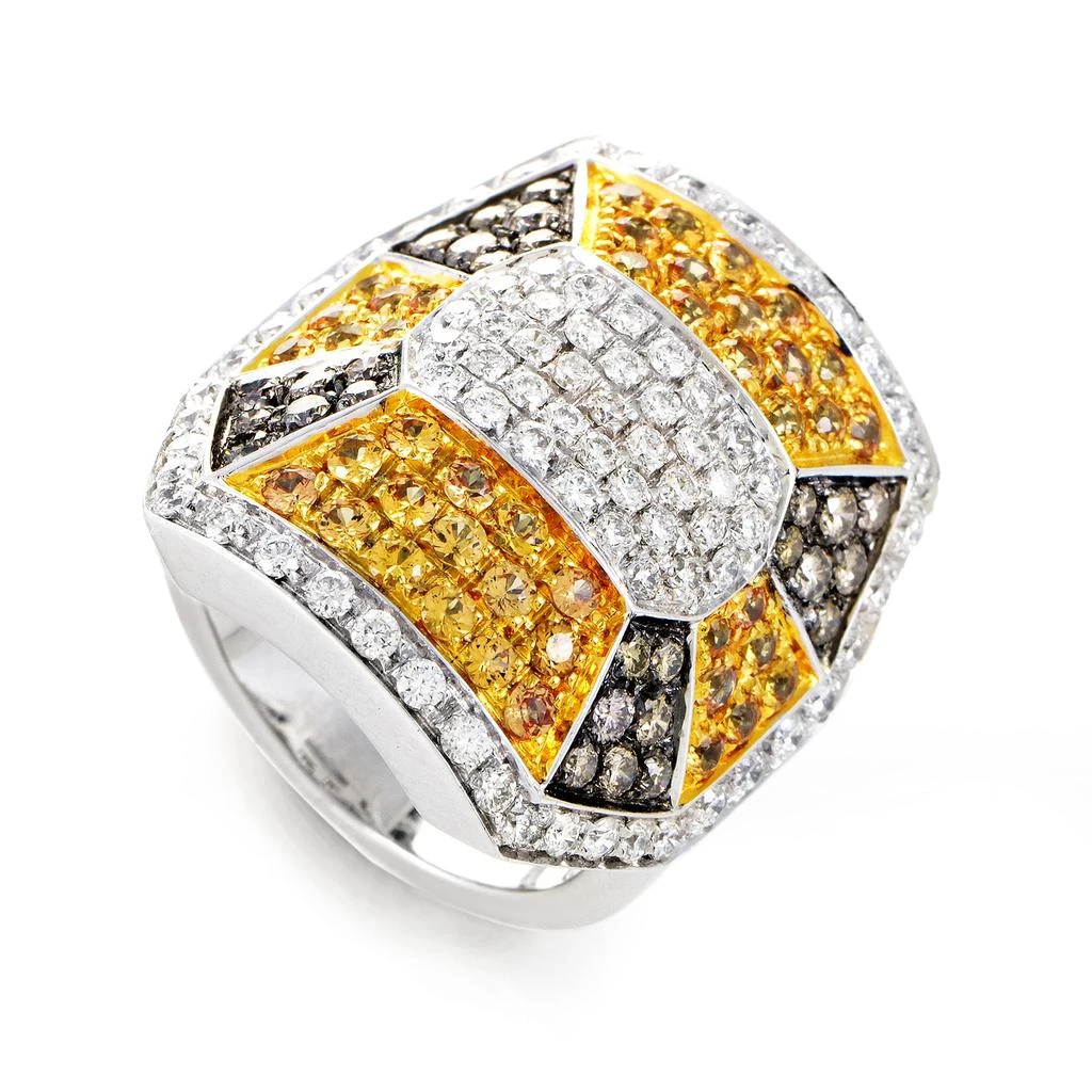 商品Oro Trend|18K White Gold Diamond & Yellow Sapphire Ring,价格¥33874,第1张图片