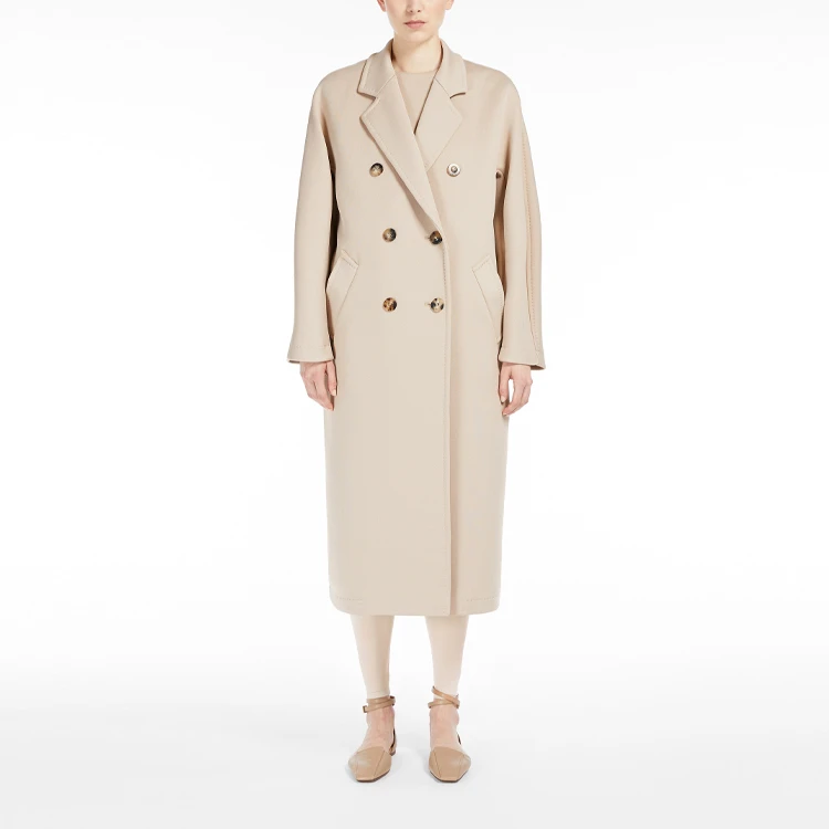 商品[国内直发] Max Mara|[预售3天]101801系列 Madame2系列 轻版双面呢宽松排扣大衣 女款 浅驼色,价格¥6557,第4张图片详细描述