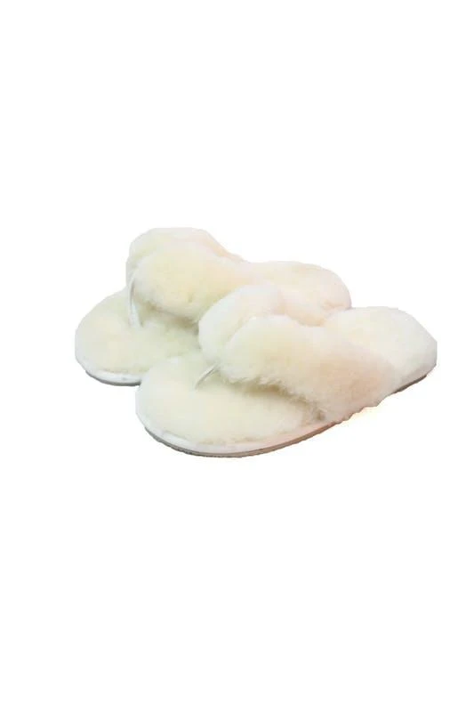 商品Eastern Counties Leather|Womens/Ladies Sheepskin Flip Flops Natural,价格¥195,第2张图片详细描述