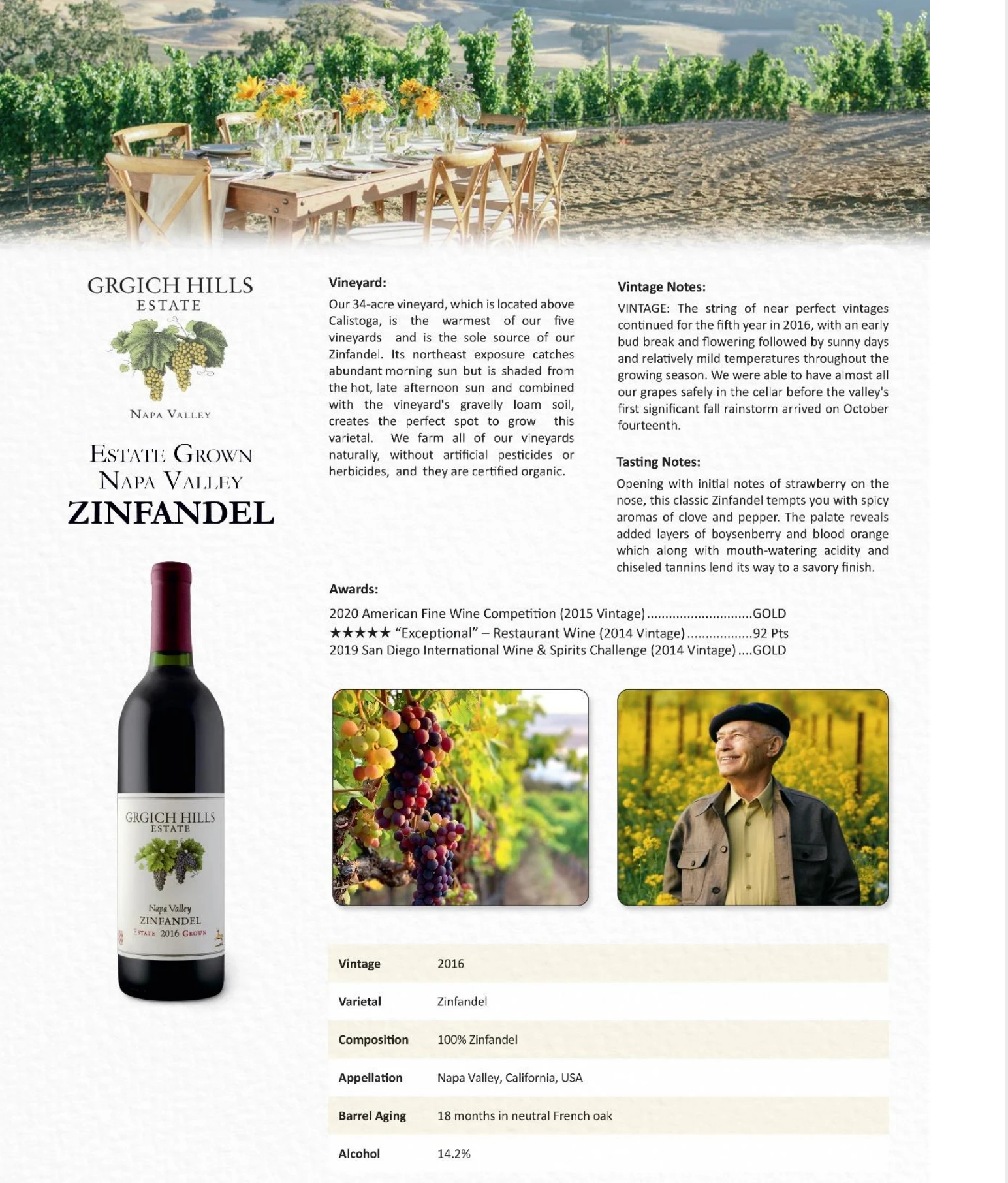 古力奇山庄纳帕谷仙粉黛干红葡萄酒 2017 | Grigich Hills Zinfandel 2017 (Napa Valley, CA)  商品