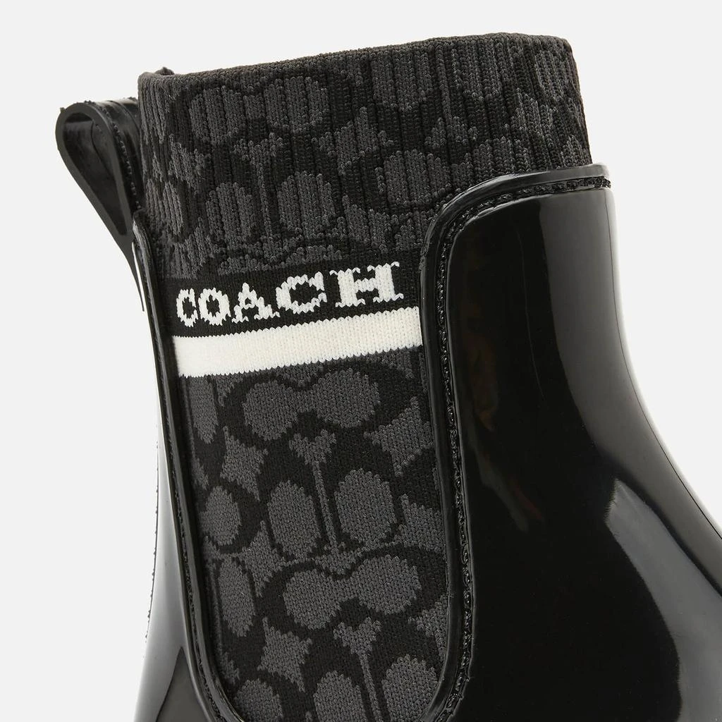 商品Coach|Coach Women's Rivington Signature Knit Rain Boots - Black,价格¥390,第4张图片详细描述